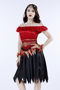 Halloween Miss Vampire Fancy Dress with headgear, dress, waistband, bracelet