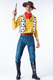 Disney Toy Story Woody Fancy Dress With Cowboy hat, scarf, shirt, vest, pants, belt