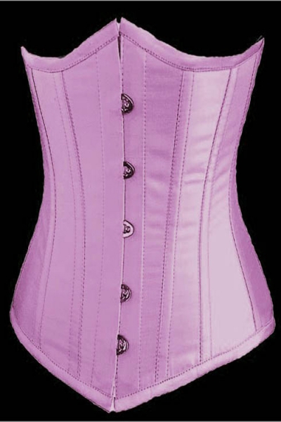 Essential Sweet Pink Satin Underbust Corset With Simmering Effect for Every Occasion, Front Busk