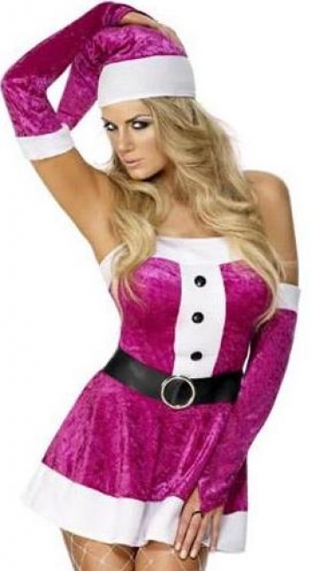 Sexy Christmas Dress With Head Decoration, Black Belt and Glooves