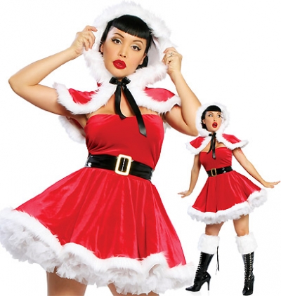 Sexy Christmas Dress With Head Decoration and Black Belt