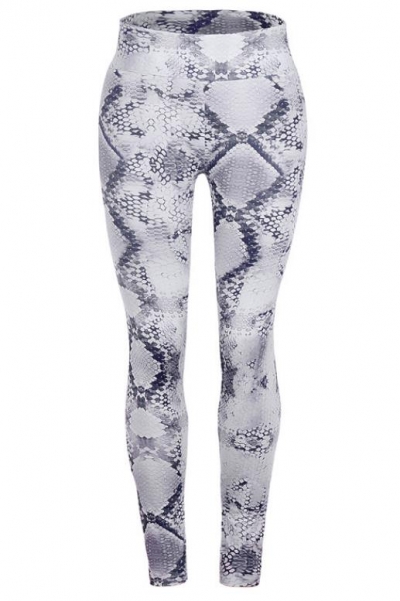 Gray slimming snake print yoga pants